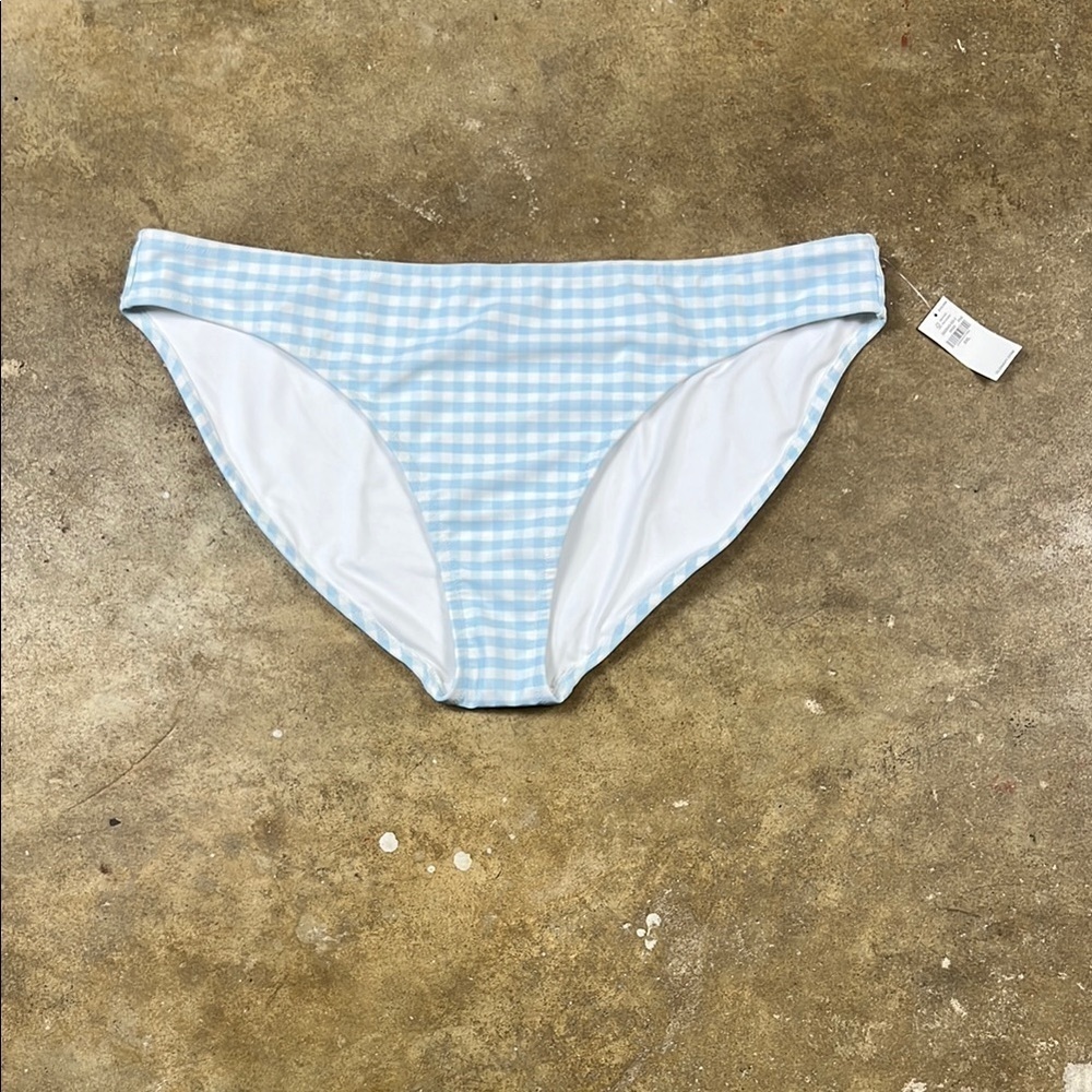 Old Navy Light Blue and White Checkered Bikini Bottom
Size: XXL